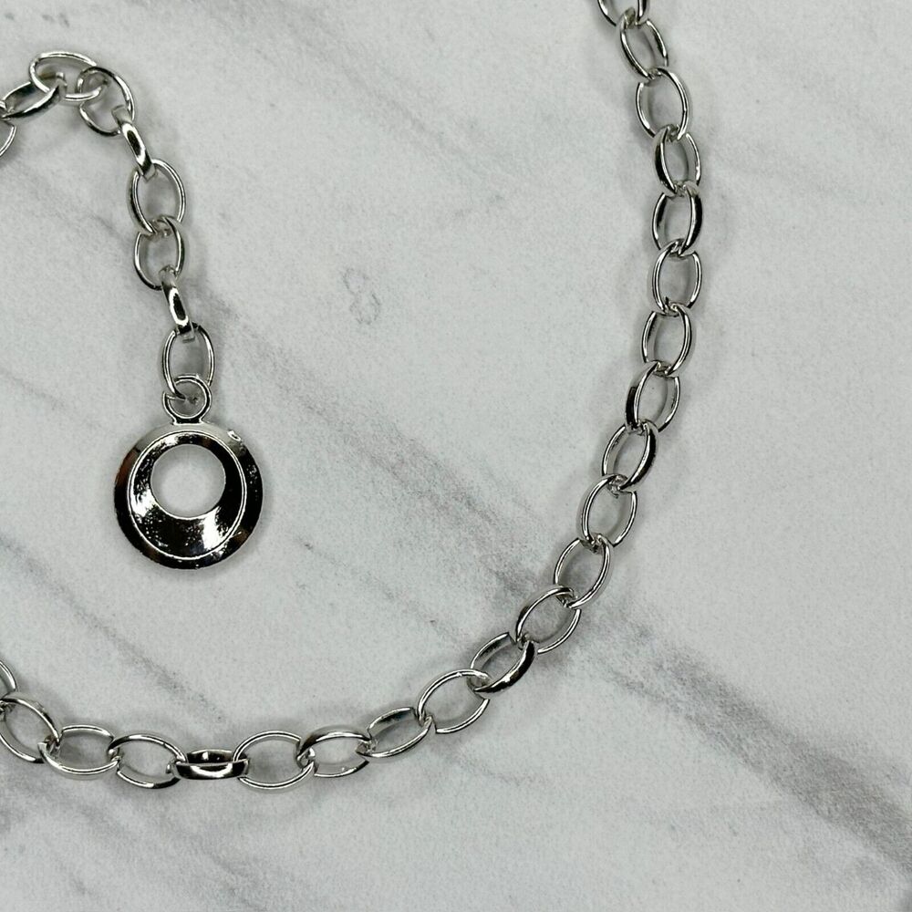 Silver Tone Boho Open Flower Concho Chain Belt Y2K One Size (OS) โจ - Picture 11 of 12